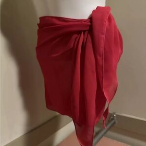 AJ Tropics Short Skirt Sarong Swim Cover-Up Fusia 45” X18”